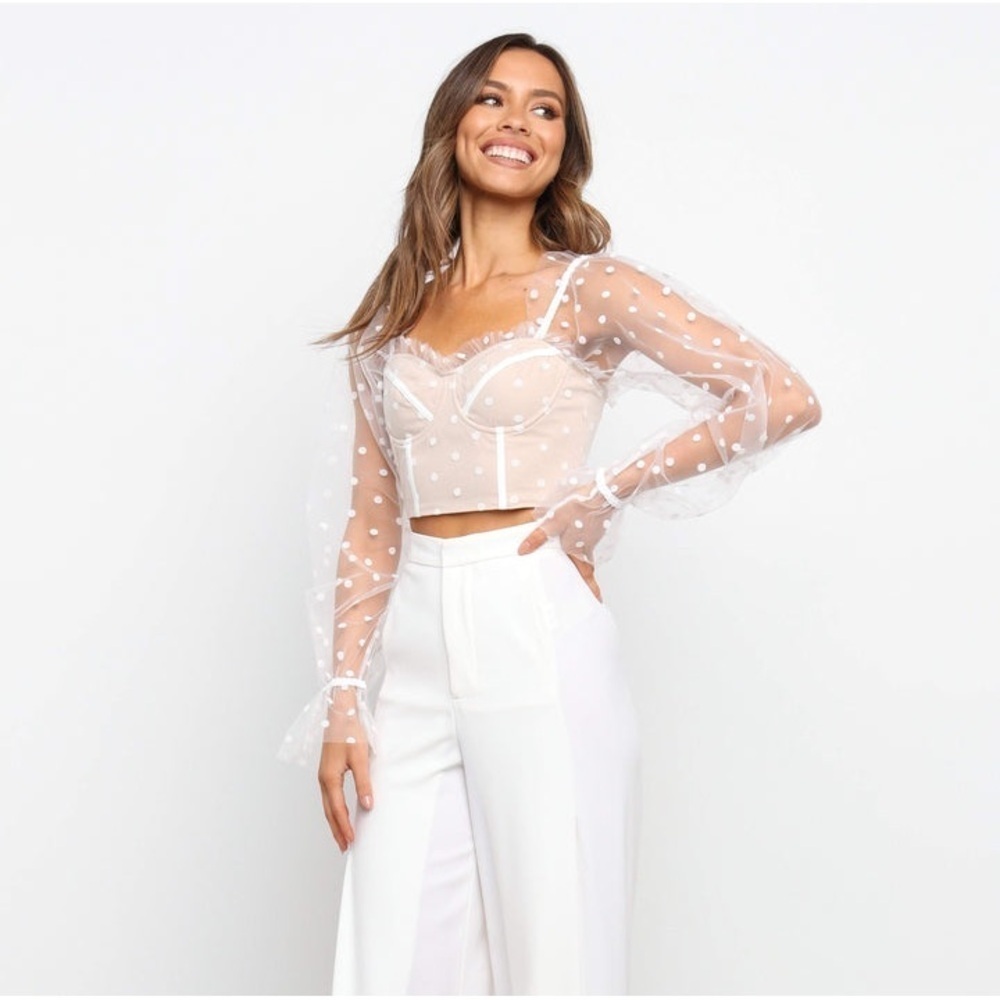 HELLO MOLLY Varinka Top In White Dot - Picture 4 of 11
